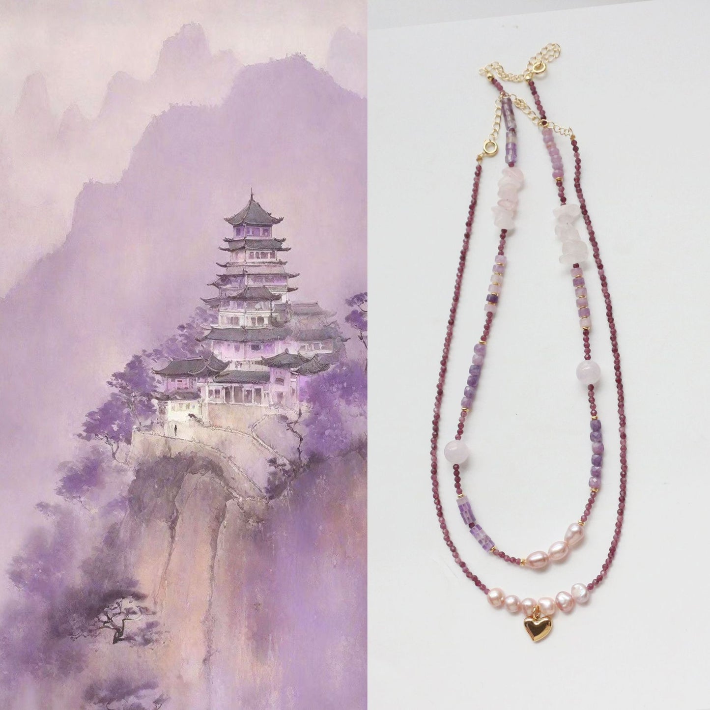 Pearls and amethyst