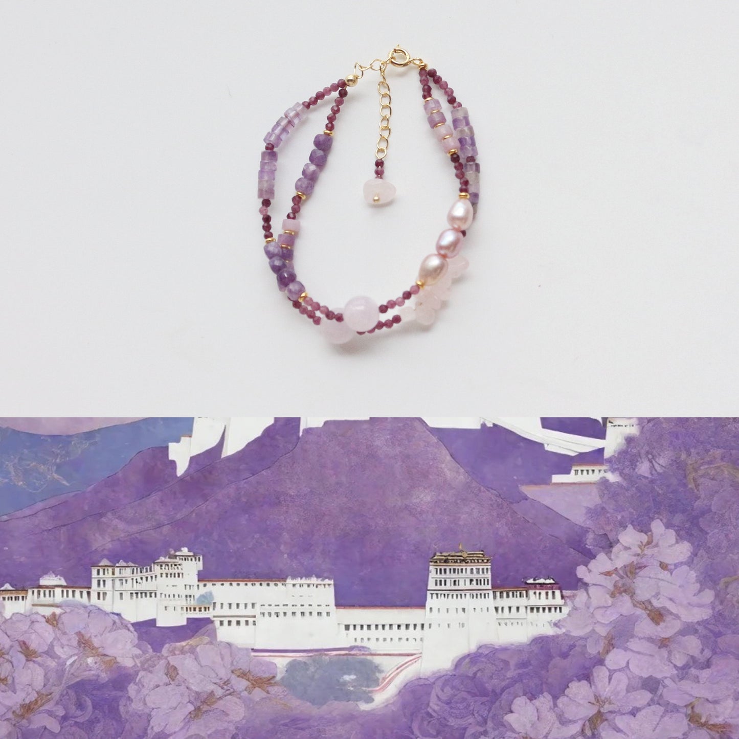 Pearls and amethyst
