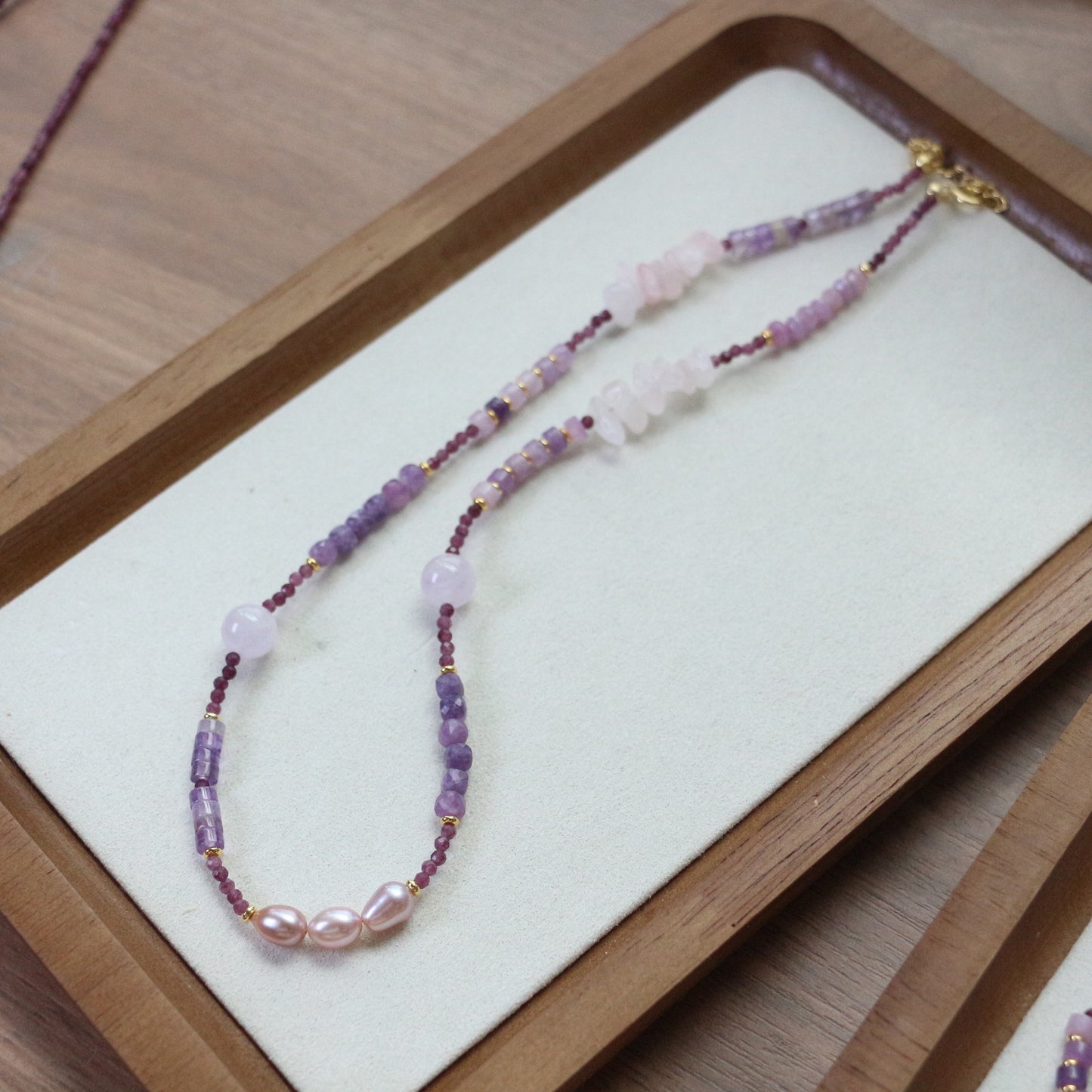 Pearls and amethyst